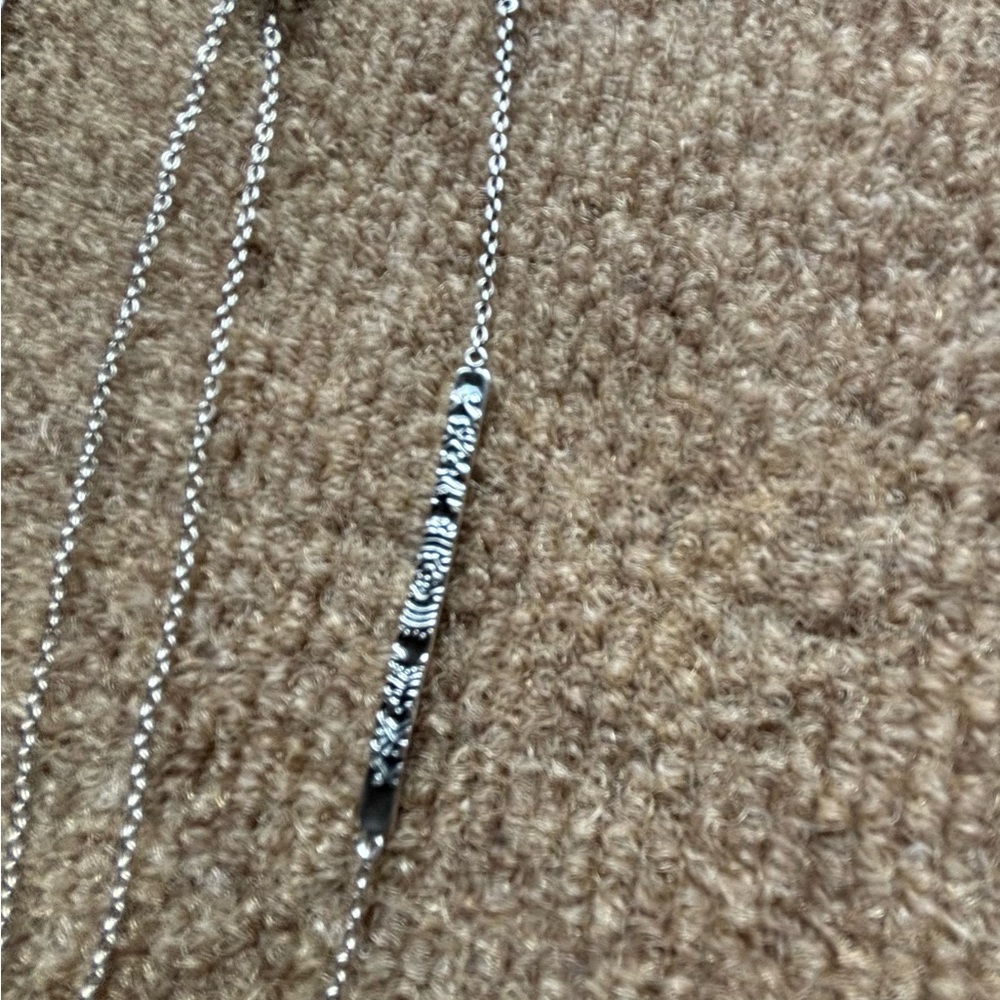 Vintage Silpada "Fine Lines" Necklace.925 Engraved and Hammered Silver N3020 - Picture 6 of 9